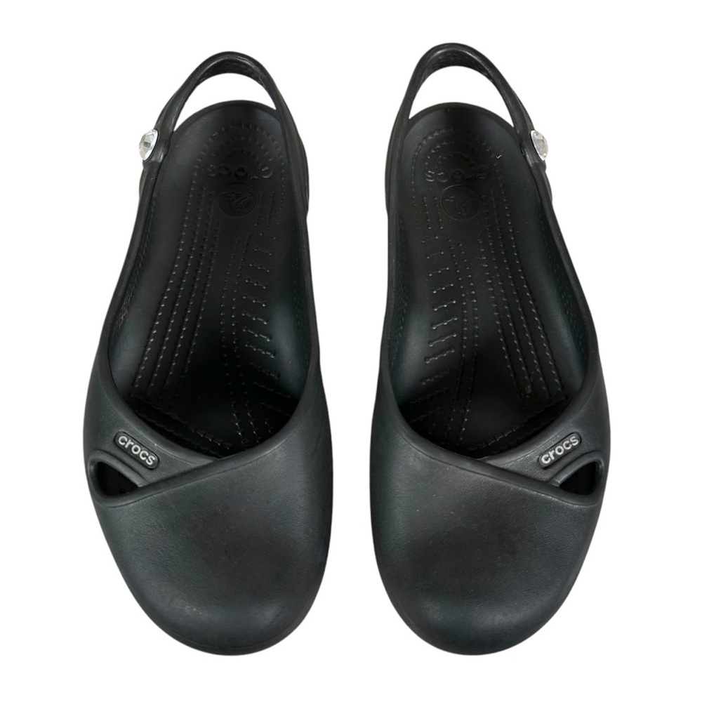 CROCS Olivia Jeweled Slingback Ballet Flats in black